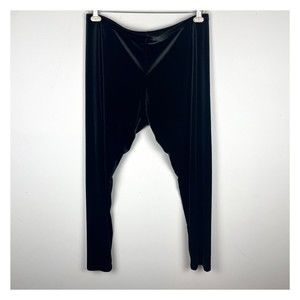 J Jill Leggings Womens XL Black velvet Pull On Pants Velour
